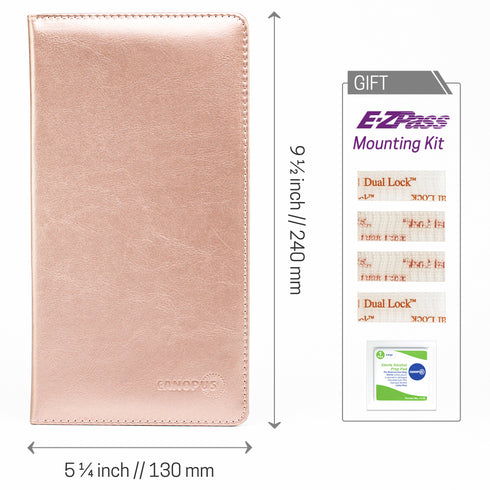 CANOPUS Big Rose Gold Car Registration and Insurance Holder, PU Leather Card Holder, Vehicle Glove Box Organizer for Auto, SUV, Truck